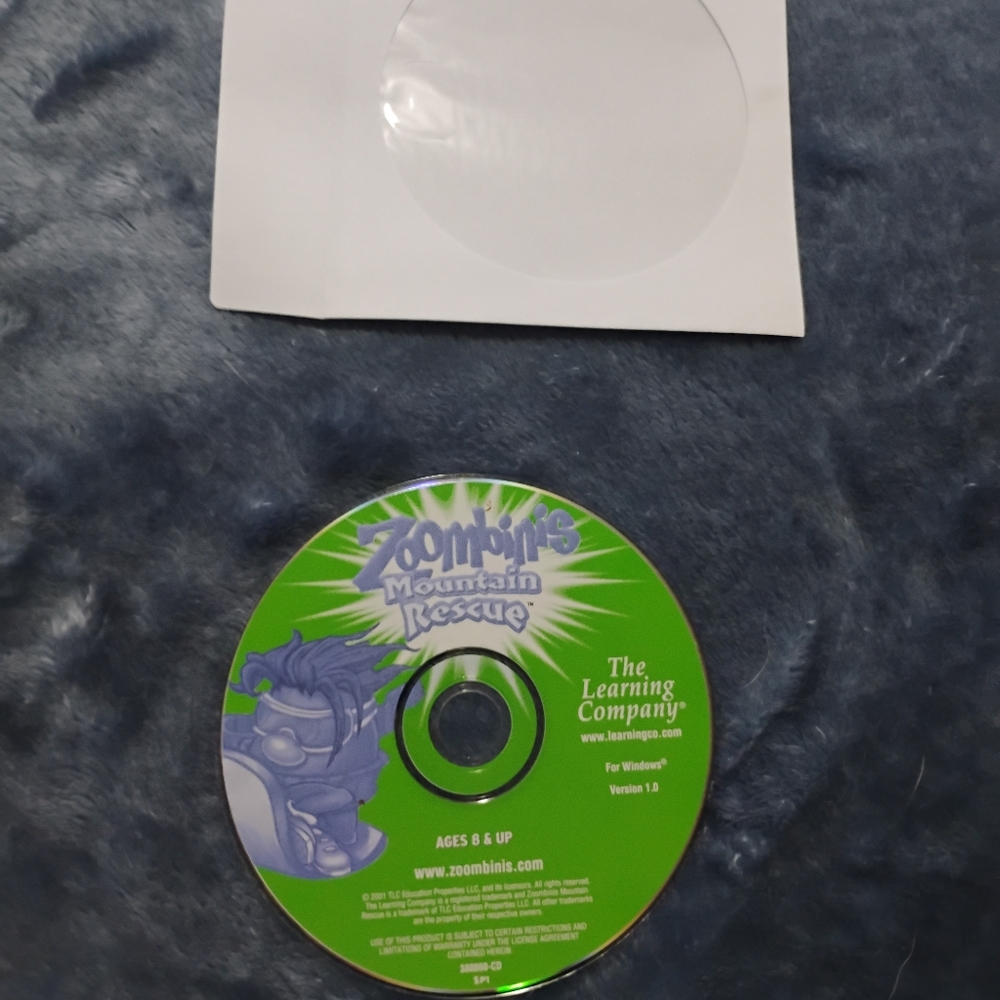 Zoombinis Mountain Rescue PC Game Disc Vintage